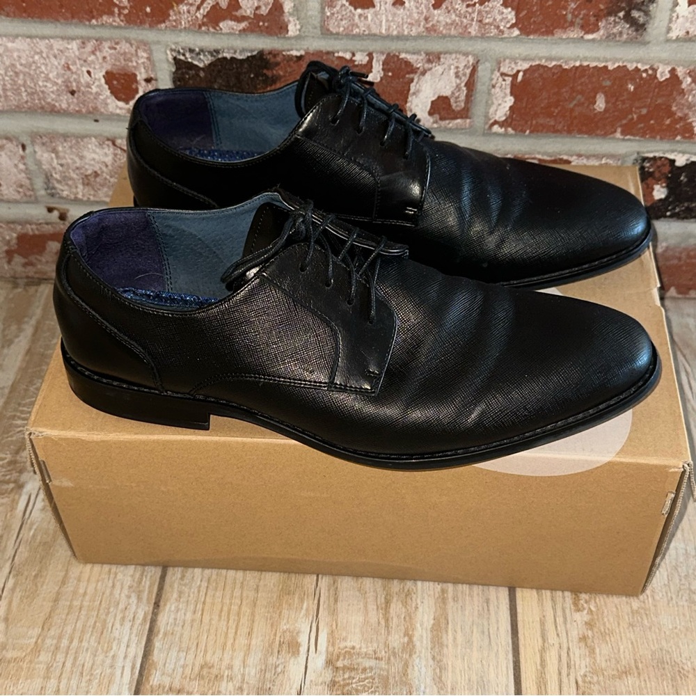 Steve Madden Men's Shay Derby Black Dress Shoes size 10.5